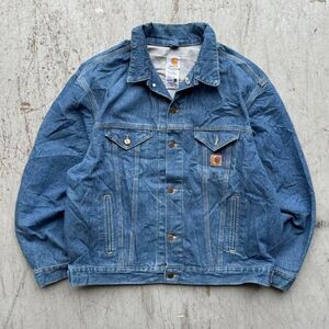 Vintage Carhartt denim trucker jacket size xl